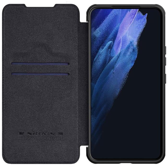 UTGATT - Nillkin Galaxy S22 Plånboksfodral Qin Läder Pro Holster Flip - Svart
