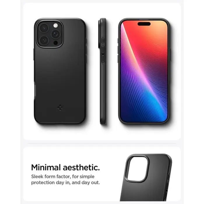 UTGATT - Spigen iPhone 16 Pro Mobilskal MagSafe Thin Fit - Svart