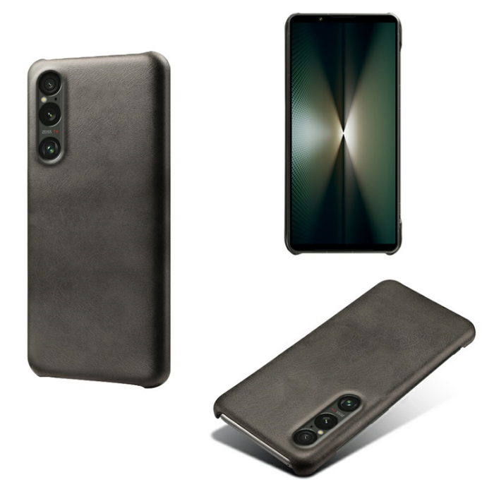 A-One Brand - Sony Xperia 1 VII Mobilskal Calfskin Texture PU-Läder - Svart