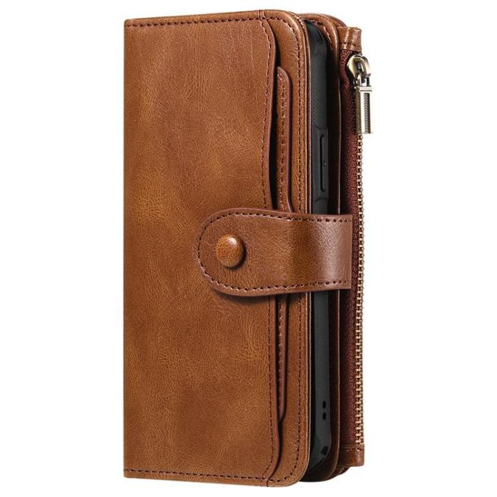 A-One Brand - iPhone 17 Pro Plånboksfodral Detachable korthållare - Brun
