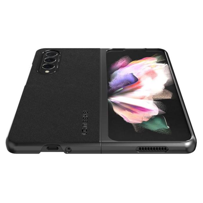LC.imeeke - LC.IMEEKE Galaxy Z Fold 4 Skal TPU-ram Läder - Svart