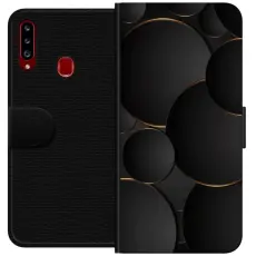 Gustaf - Pl&aring;nboksfodral till Samsung Galaxy A20s med Lyxig Cirklar