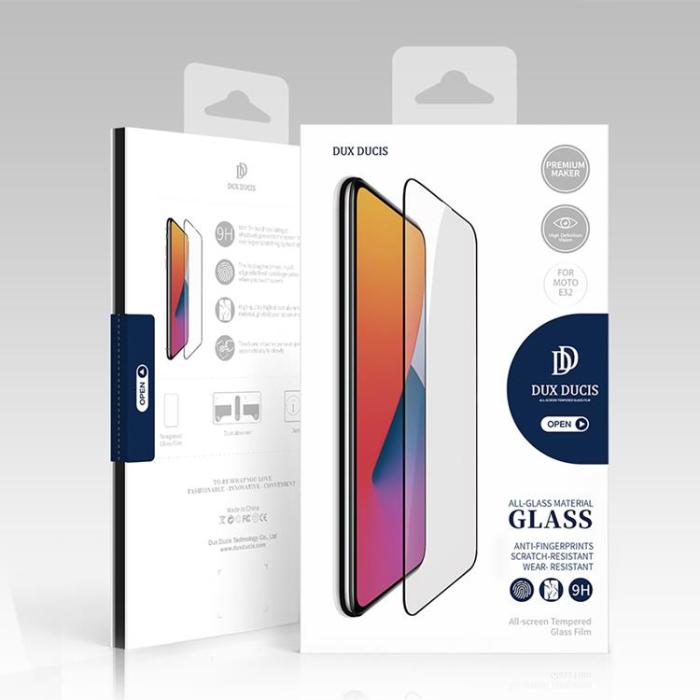 Dux Ducis - Dux Ducis Motorola Moto E32 Härdat glas 10D Full Screen 9H - Svart