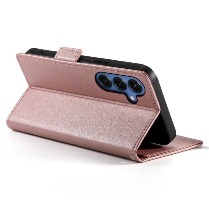 OEM - Samsung Galaxy S26 Fodral Konstläder Ställfunktion - Roséguld