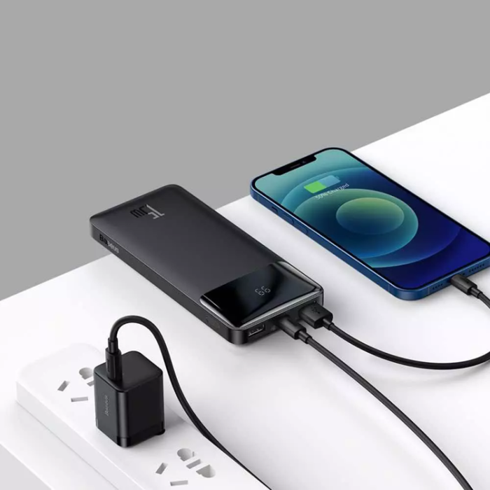 BASEUS - Baseus Bipow Digital Display Powerbank 10000mAh 15W - Svart