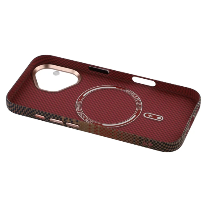 A-One Brand - iPhone 16 Mobilskal Magsafe Kevlar Aramid Fiber - Guld