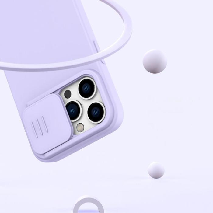 Nillkin - Nillkin iPhone 14 Pro Max Mobilskal CamShield Silky Silikon - Blå