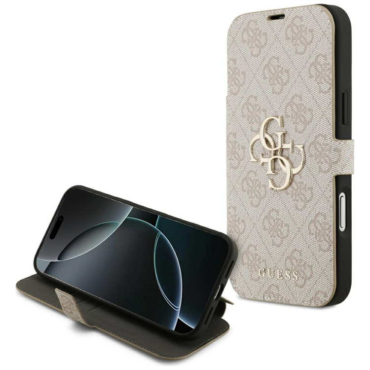 Guess iPhone 17 Pro Plånboksfodral Metal Logo - Rosa | 2353 | AlltMobil