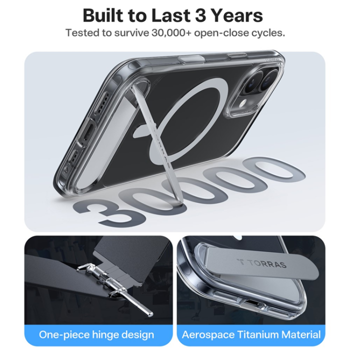 Torras - TORRAS iPhone 17 Mobilskal MagSafe Kickstand - Transparent