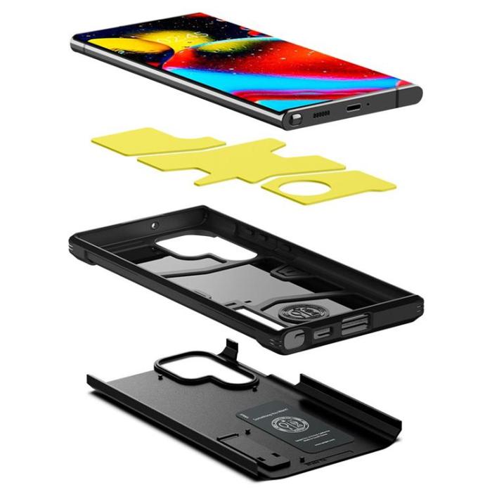 Spigen - Spigen Tough Armor Skal Galaxy S22 Ultra - Svart