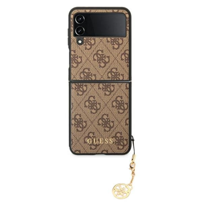 UTGATT5 - Guess Galaxy Z Flip 4 Skal Charms Collection - Brun