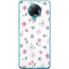 Gustaf - Mobilskal till Xiaomi Poco F2 Pro med Blommor och fj&auml;rillar
