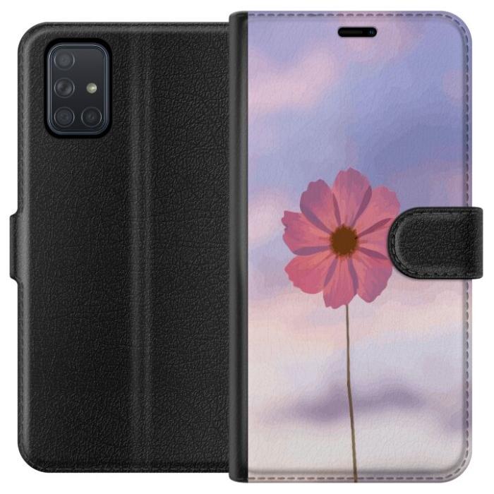 iSecrets - Plånboksfodral till Samsung Galaxy A71 med Rosa blomma