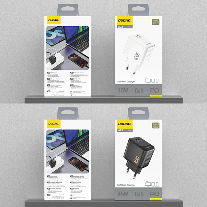 Dudao - Dudao Snabbladdare 45WUSB-C A28 GaN - Svart