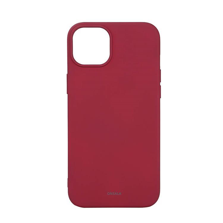 Onsala iPhone 15 Plus Mobilskal MagSafe Silikon - Mörkröd | 2353 | AlltMobil