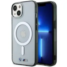 BMW - BMW iPhone 14 Plus Mobilskal Magsafe Silver Ring - Transparent