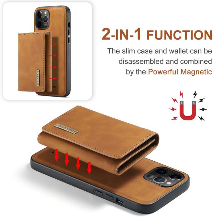 DG.MING - DG.MING iPhone 13 Mini Skal samt Wallet med Kickstand - Brun
