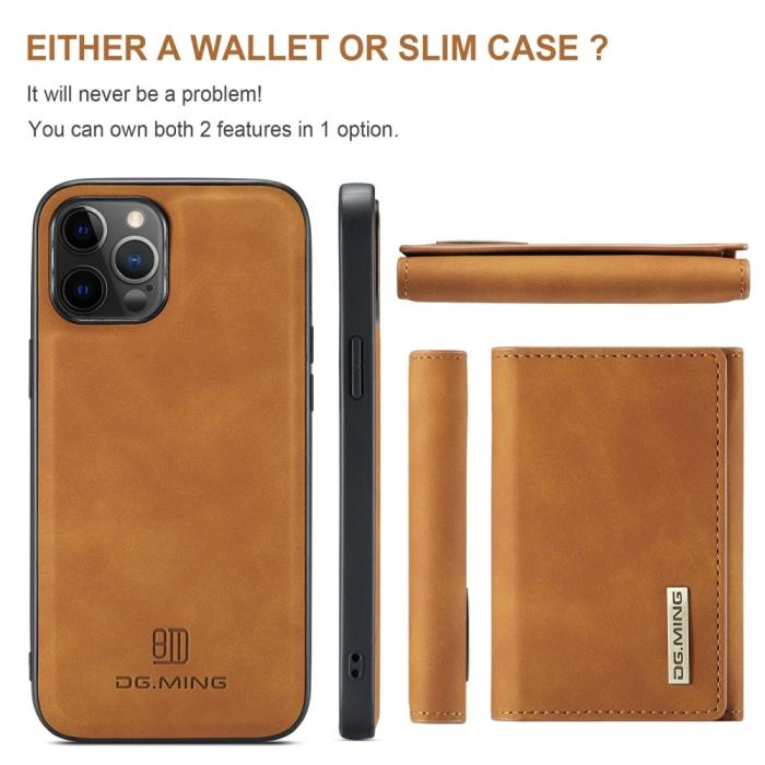 DG.MING - DG.MING iPhone 13 Mini Skal samt Wallet med Kickstand - Brun