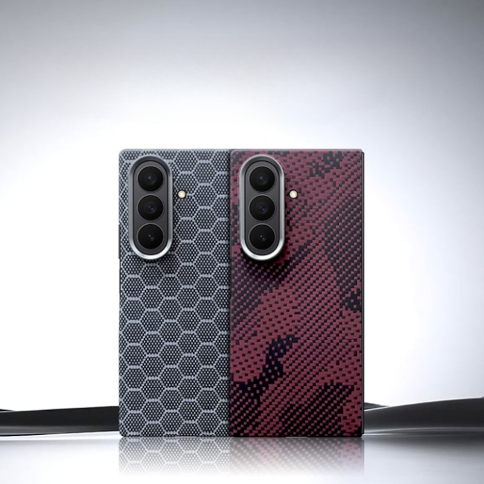 A-One Brand - Galaxy Z Fold 7 Mobilskal MagSafe Kevlar Metal Ring - Moon Blå