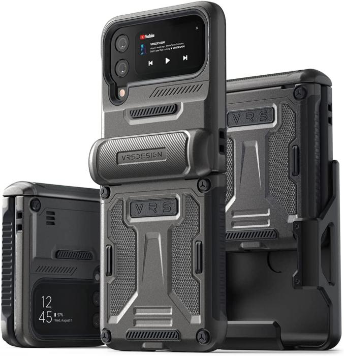 UTGATT1 - VRS DESIGN | Terra Guard Active Multi Clip Skal Galaxy Z Flip 4 - Metal Svart