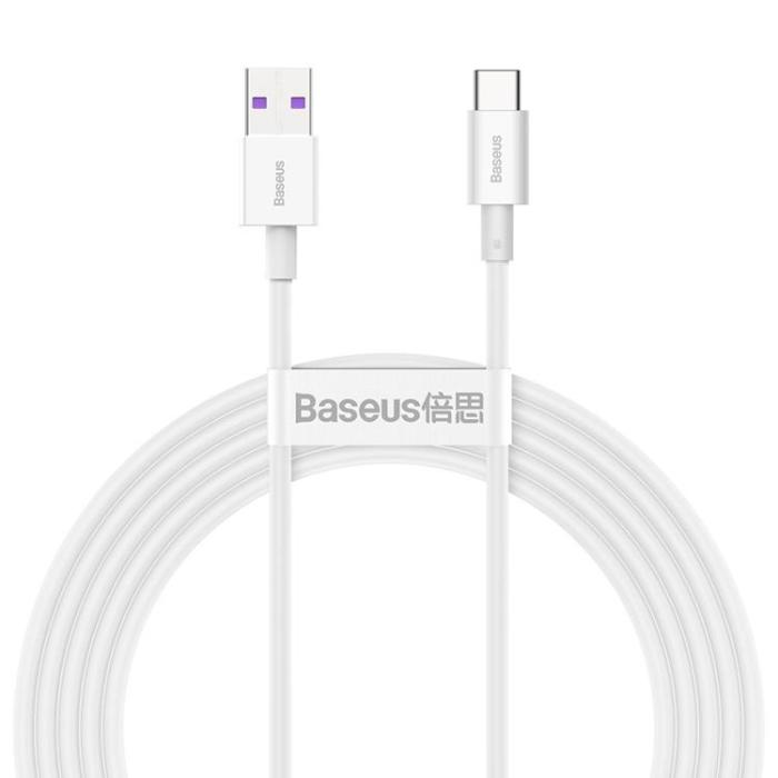 BASEUS - Baseus Superior USB-C till USB-A kabel 66 W 2m - Vit