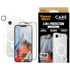 PanzerGlass - [3in1] CARE iPhone 16e Skal Härdat Glas Kameralinsskydd