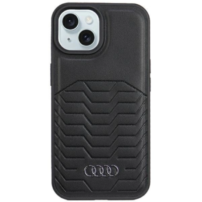 Audi iPhone 15/14/13 Mobilskal Magsafe Syntetiskt Läder - Svart