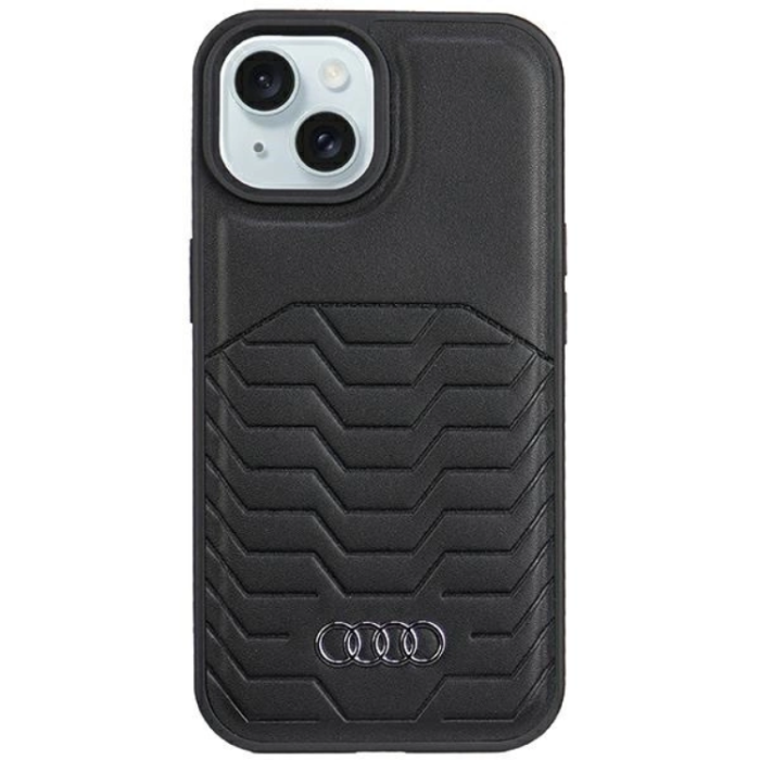 Audi - Audi iPhone 15/14/13 Mobilskal Magsafe Syntetiskt Läder - Svart