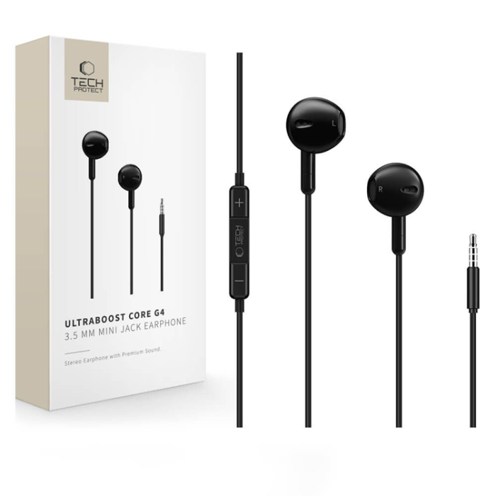 Tech-Protect - Tech-Protect Hörlurar Mini Jack Core G4 Ultraboost - Svart