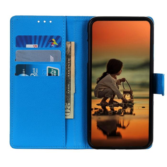 OEM - Samsung Galaxy S26 Ultra Fodral PU Läder Litchi Textur - Blå