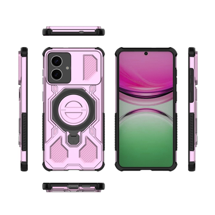 A-One Brand - Galaxy S26 Edge Mobilskal Rotating Metal Kickstand - Rosa