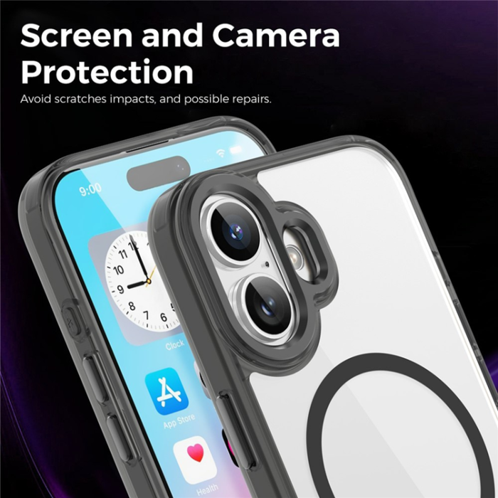 A-One Brand - iPhone 17 Mobilskal MagSafe TPU+PC Transparent - Svart