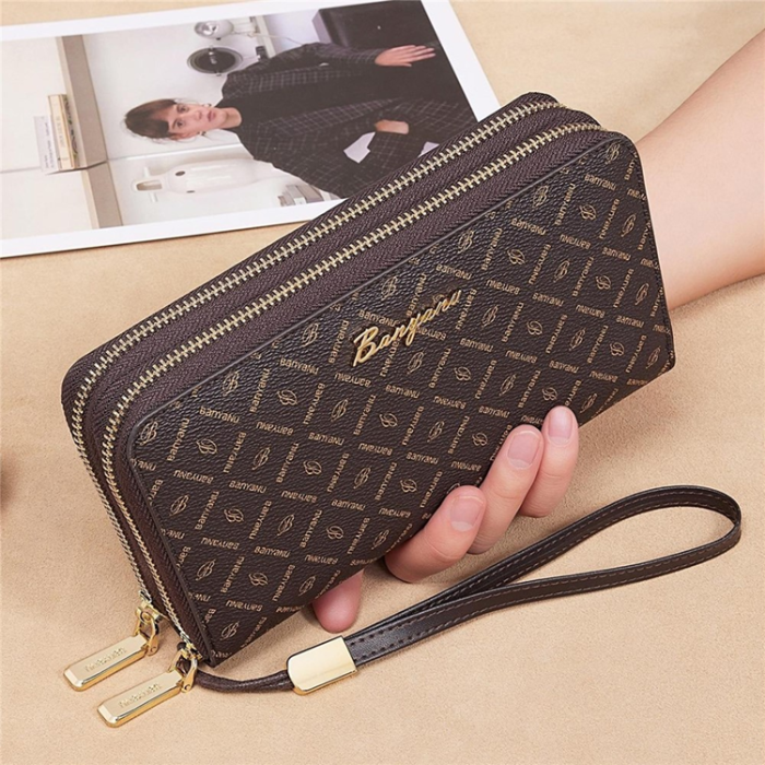 BANYANU - BANYANU Plånbok för Dam Lång Double Zipper N9012