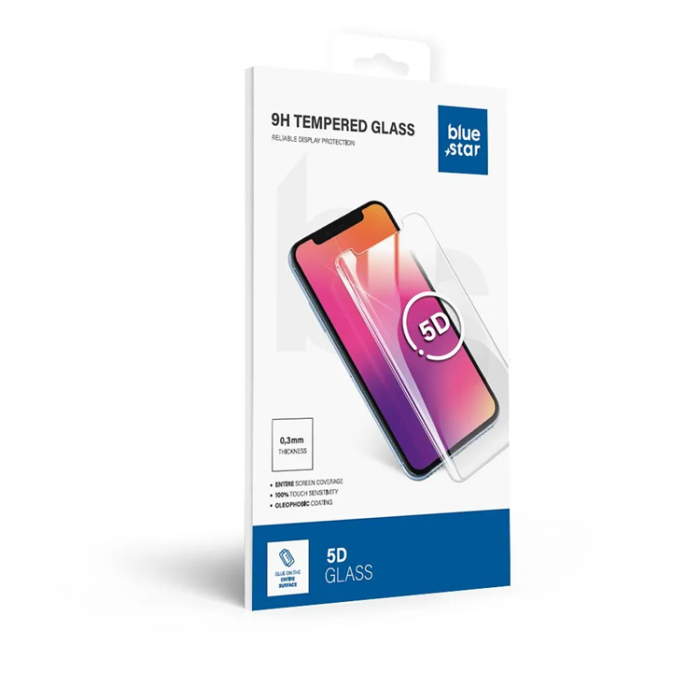 Blue Star - Blue Star Xiaomi 14T Härdat Glas Skärmskydd 5D - Svart