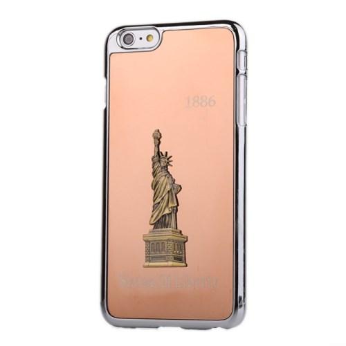 3D Metall Skal till Apple iPhone 6(S) Plus / 6S Plus - Frihetsgudinnan (RoseGold | 2353 | AlltMobil