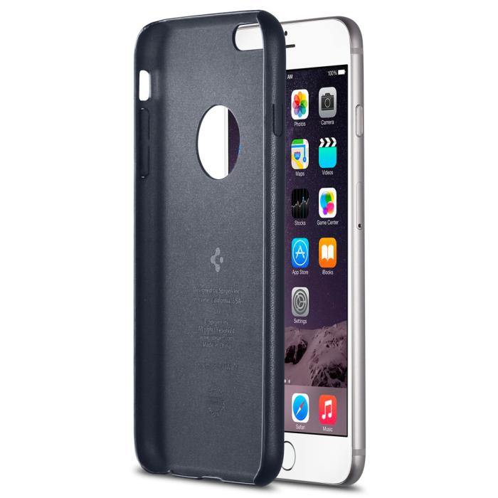 Spigen - SPIGEN Leather Fit Skal till Apple iPhone 6(S) Plus - Blå