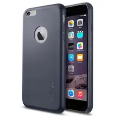 Spigen - SPIGEN Leather Fit Skal till Apple iPhone 6(S) Plus - Bl&aring;