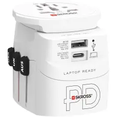 SKROSS - SKROSS World Adapter USB-A/USB-C 45W - Vit