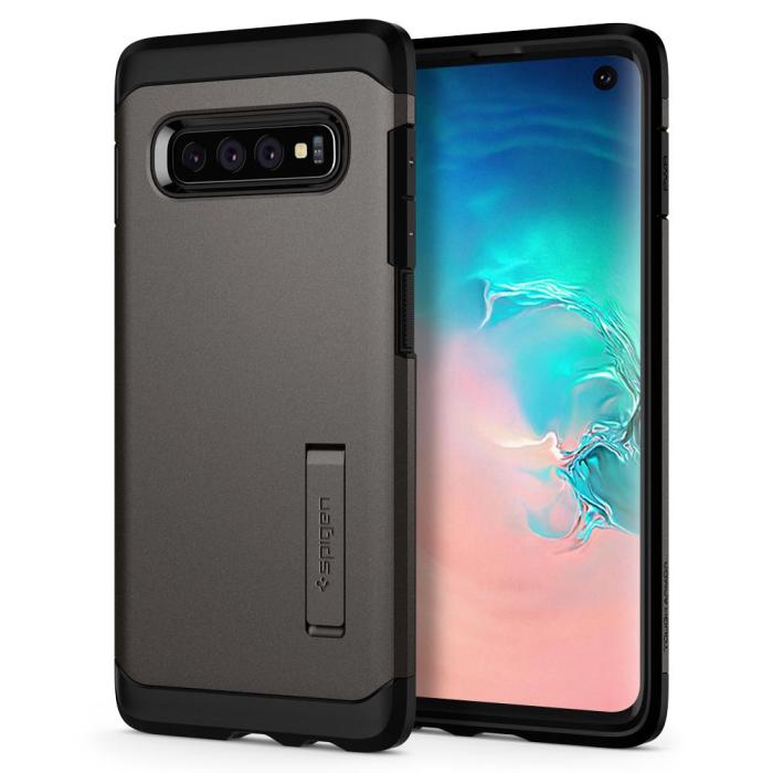 UTGATT4 - SPIGEN Tough Armor Skal till Samsung Galaxy S10 - Grå