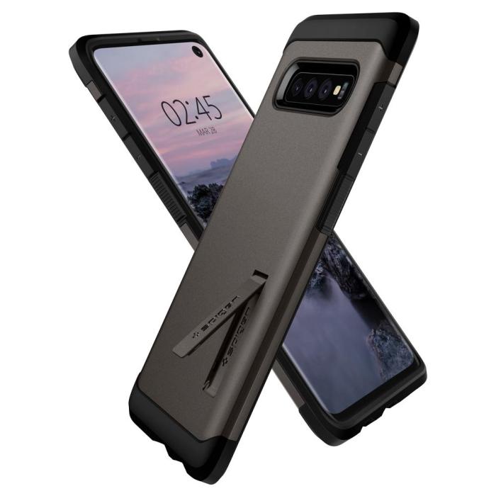 UTGATT4 - SPIGEN Tough Armor Skal till Samsung Galaxy S10 - Grå