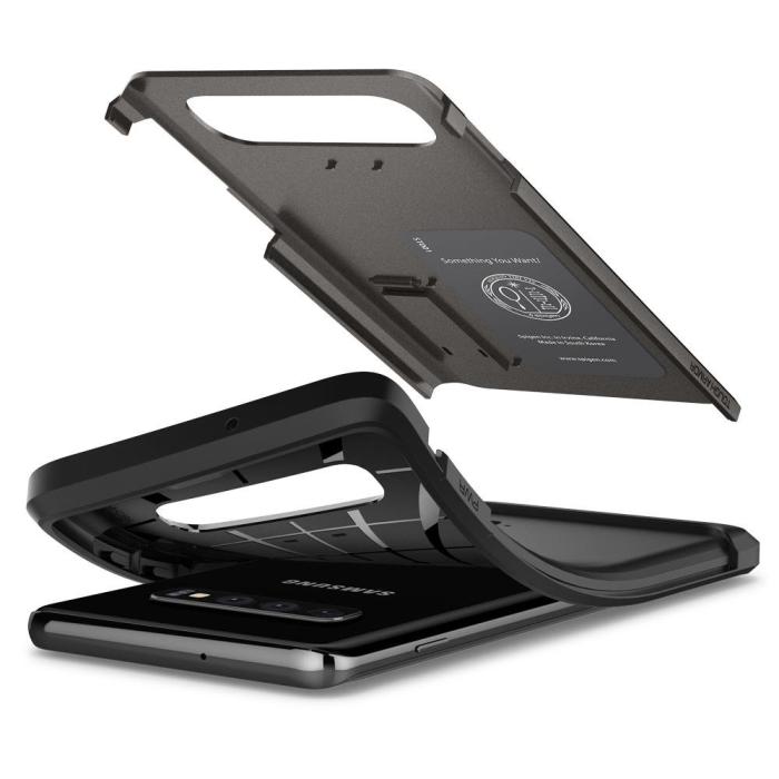 UTGATT4 - SPIGEN Tough Armor Skal till Samsung Galaxy S10 - Grå