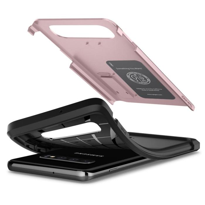 UTGATT4 - SPIGEN Tough Armor Skal till Samsung Galaxy S10 - RoséGuld
