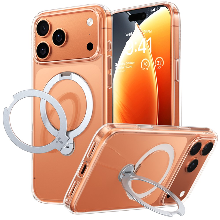 TORRAS Mobilskal till iPhone 17 Pro Max MagSafe Rotating Kickstand - Transparent | 2353 | AlltMobil