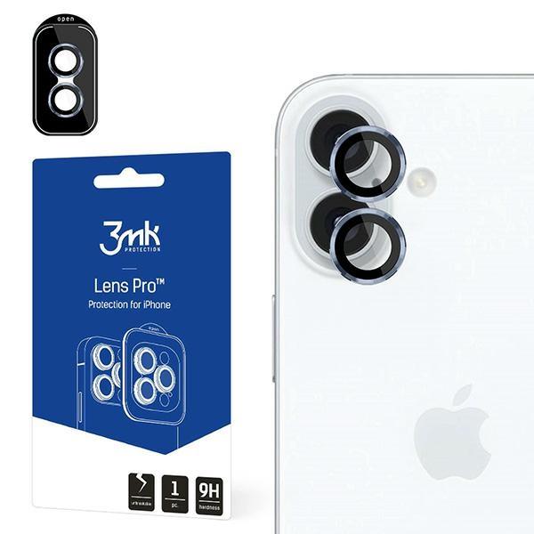 3MK iPhone 16/16 Plus Kameralinsskydd Härdat Glas - Ocean Blue