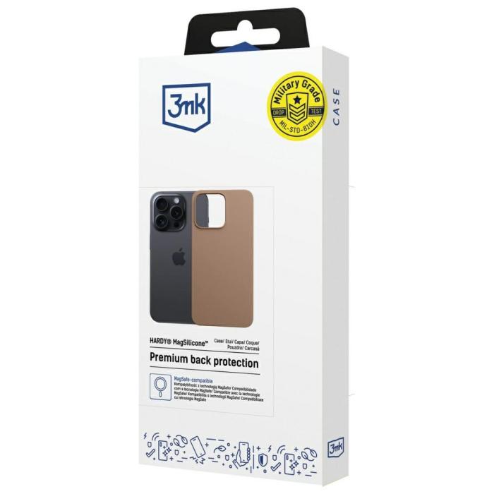 3MK - 3MK iPhone 15 Pro Mobilskal MagSafe Silikon Hardy - Brun
