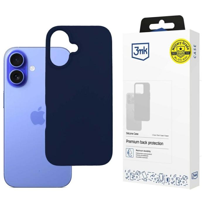 3MK - 3MK iPhone 16 6.1 Mobilskal Silikon - Marinblå
