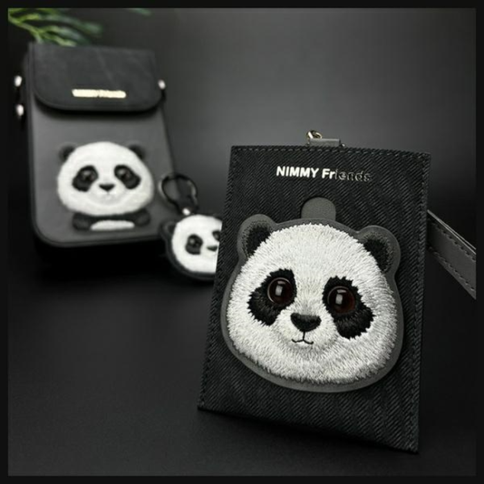 NIMMY - Nimmy Korthållare Big Eyed Pet 2.0 Panda - Svart