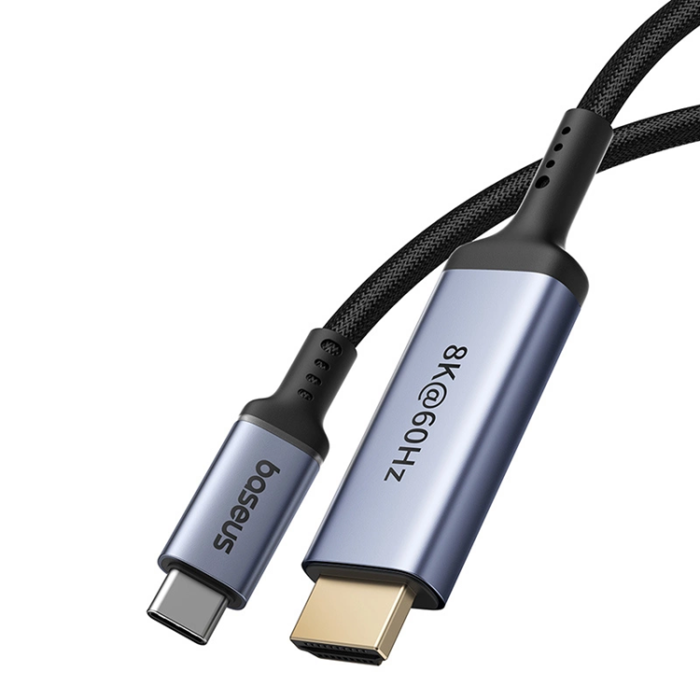 BASEUS - Baseus BS-OH064 8K 60Hz USB-C - HDMI Kabel 1.5m - Svart