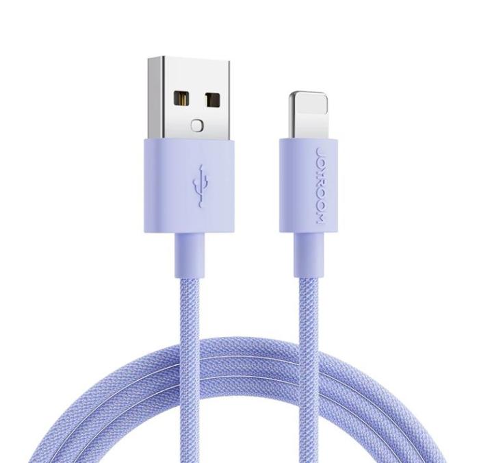 Joyroom - Joyroom Macaron Nylon 2.4A USB-A till Lightning kabel 2m - Lila