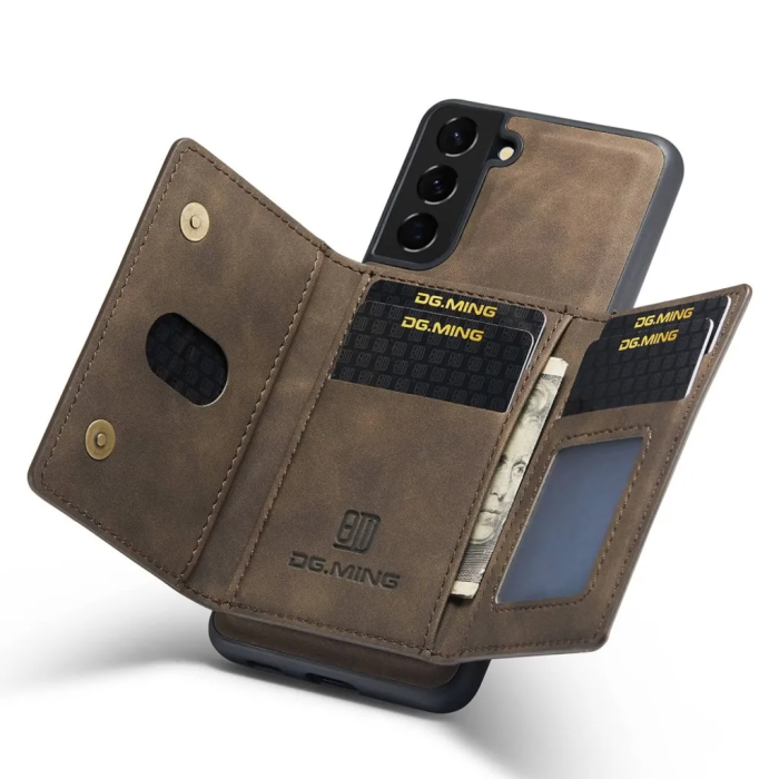 DG.MING - DG.MING Galaxy S23 Plånboksfodral Detachable M2 2in1 - Mörkbrun